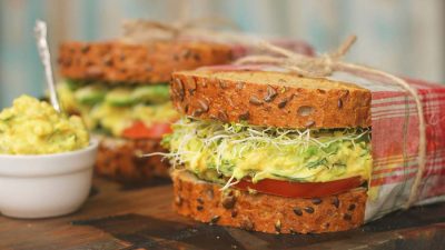 smashed chickpea mayo sandwich