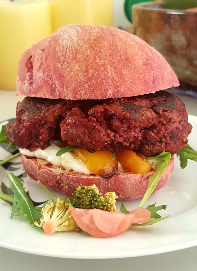 Seitan & Beetroot Burgers