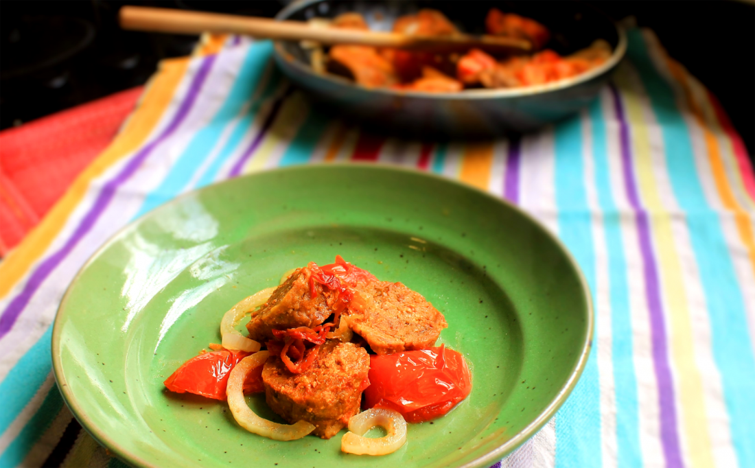 Spicy Italian Seitan Sausage from Food for a Future - Vegan Recipe Club