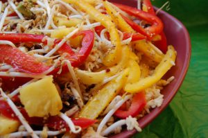 Tropical Rice Salad with Sesame Orange Dressing