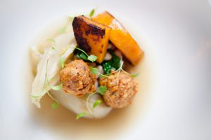 Almond & Pinenut Fritter with Braised Fennel