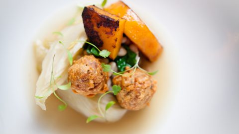 Almond & Pinenut Fritter with Braised Fennel