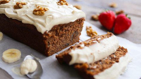 Vegan Banana Bread & Cashew Cream Icing