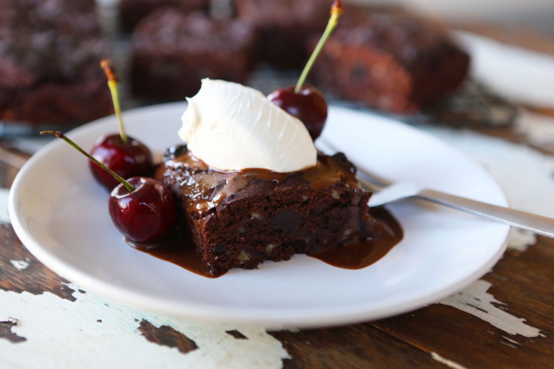 Cherry &amp; Almond Chocolate Brownies - Vegan Recipe Club