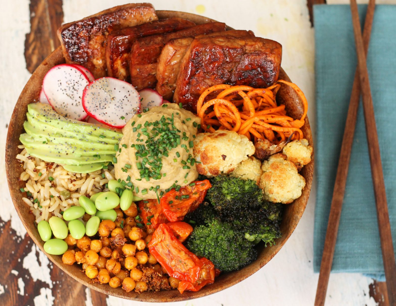 Buddha Bowl Super Salad with a Choice of Three Dressings - Vegan Recipe Club