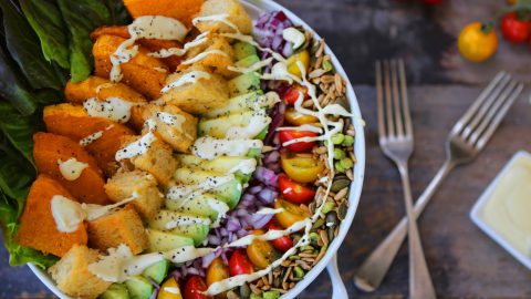 Rainbow Caesar Salad