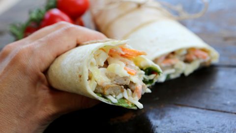 BBQ 'Chicken' Slaw & Cheese Wrap