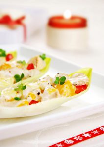 Chicory Boats with Mock Chicken Salad