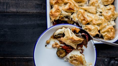 Courgette & Chickpea Filo Pie