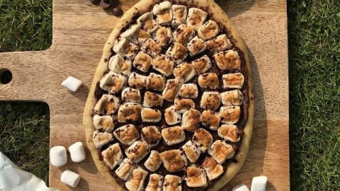 Chocolate & Marshmallow Dessert Pizza