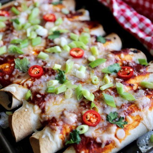 Cheesy Black Bean Enchiladas