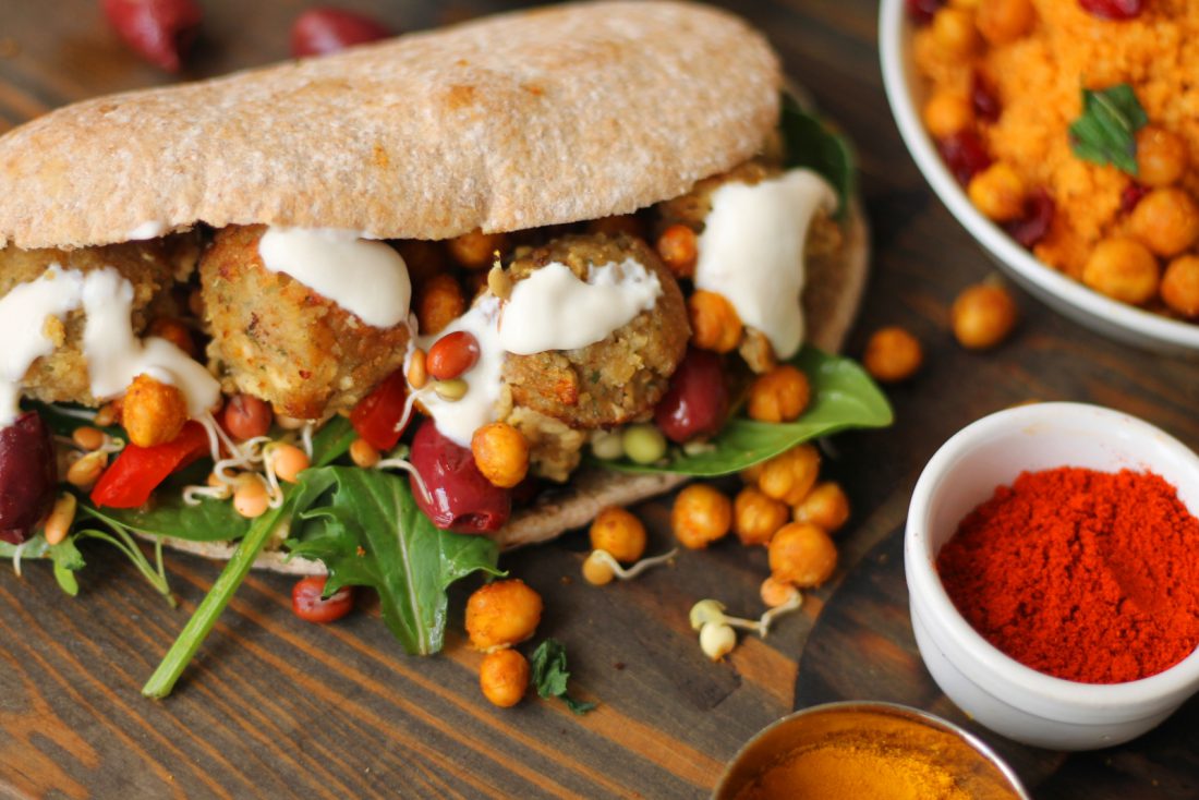 Stuffed Pitta Bread with Falafel - Vegan Recipe Club