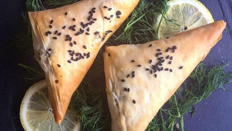 Spinach & 'Feta' Filo Triangles