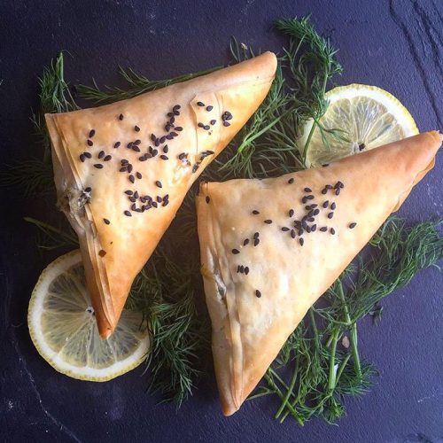 Spinach & 'Feta' Filo Triangles