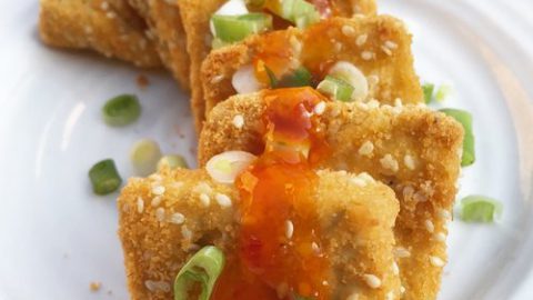 Crispy Sesame-Coated Baked Tofu