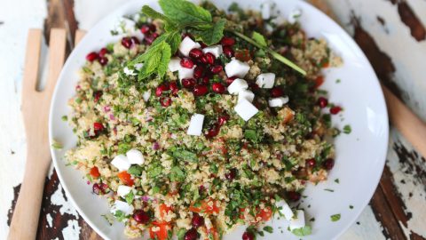 Herby Quinoa Salad with Pomegranate and 'Feta'