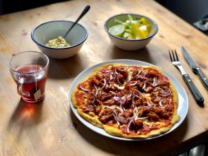 Mexican Jackfruit Flatbread Pizza