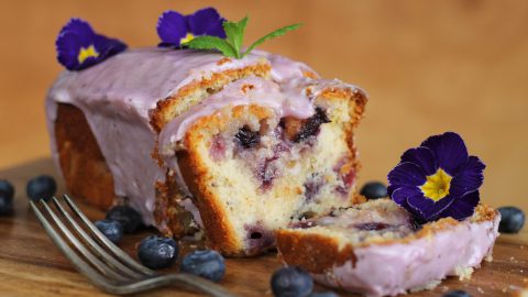 Vegan Blueberry Lemon Drizzle Cake