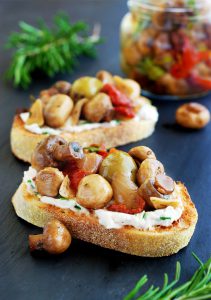 Marinated Mushroom Bruschetta