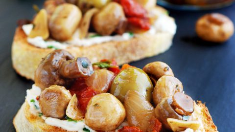 Marinated Mushroom Bruschetta