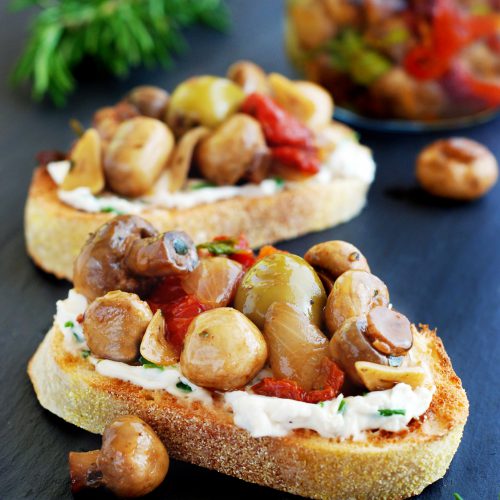 Marinated Mushroom Bruschetta