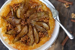 Simple Pear & Walnut Tarte Tatin