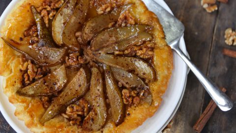 Simple Pear & Walnut Tarte Tatin