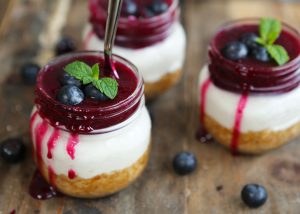 Portable Blueberry Cheesecakes (no-bake)