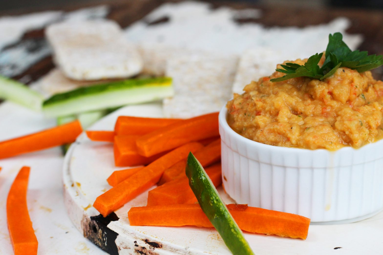 Quick Butterbean Red Pepper and Basil Spread