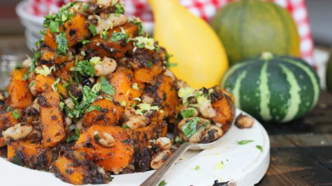 Sautéed Squash with Olive Tapenade & Cannellini Beans
