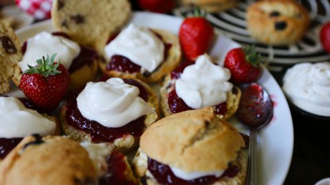 Vegan Scones with Jam & Cream