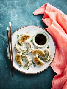 Miso Aubergine & Mushroom Gyozas