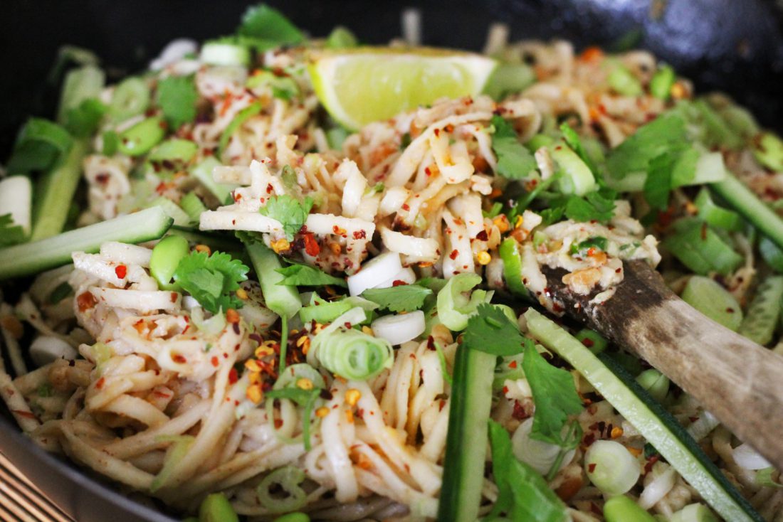 Street Noodle Salad with Peanut or Sesame Sauce, Supermarket-style - Vegan Recipe Club