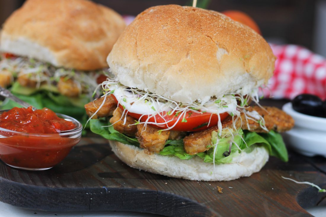 Super Stuffed Tempeh Sandwich - Vegan Recipe Club