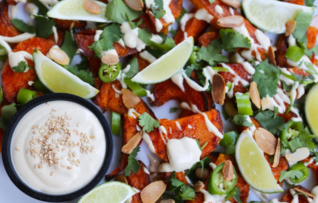 Roast Pumpkin Salad with Tahini Dressing - Vegan Recipe Club
