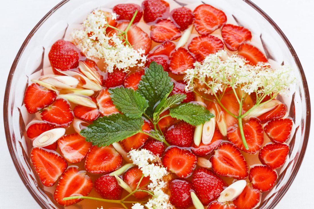 Strawberry, Elderflower & Lemongrass Punch - Vegan Recipe Club