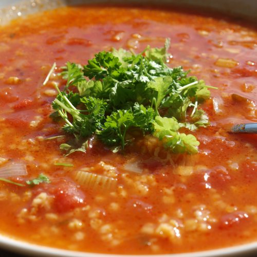 Tomato and Bulgur or Quinoa Soup
