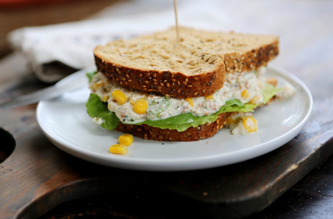 'Tuna' & Sweetcorn Sandwich - Vegan Recipe Club
