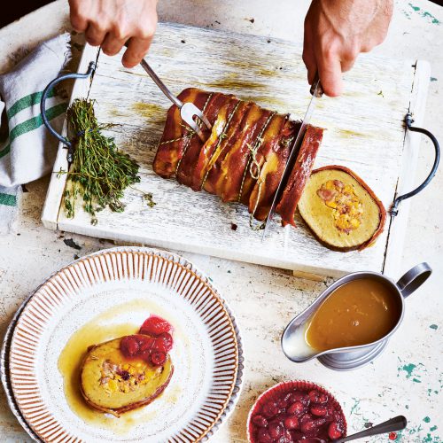 Stuffed "No Turkey" Wrapped in Gaz's Streaky Bacon