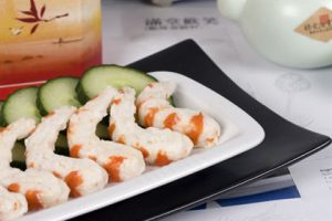 Sweet & Sour Vegan King Prawns with Steamed Oriental Vegetables