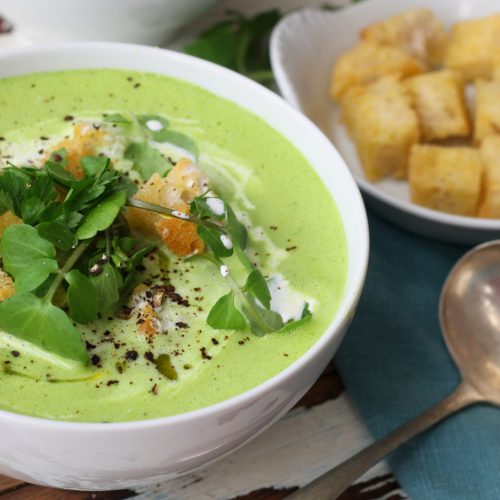 Quick Vegan Cream of Watercress Soup
